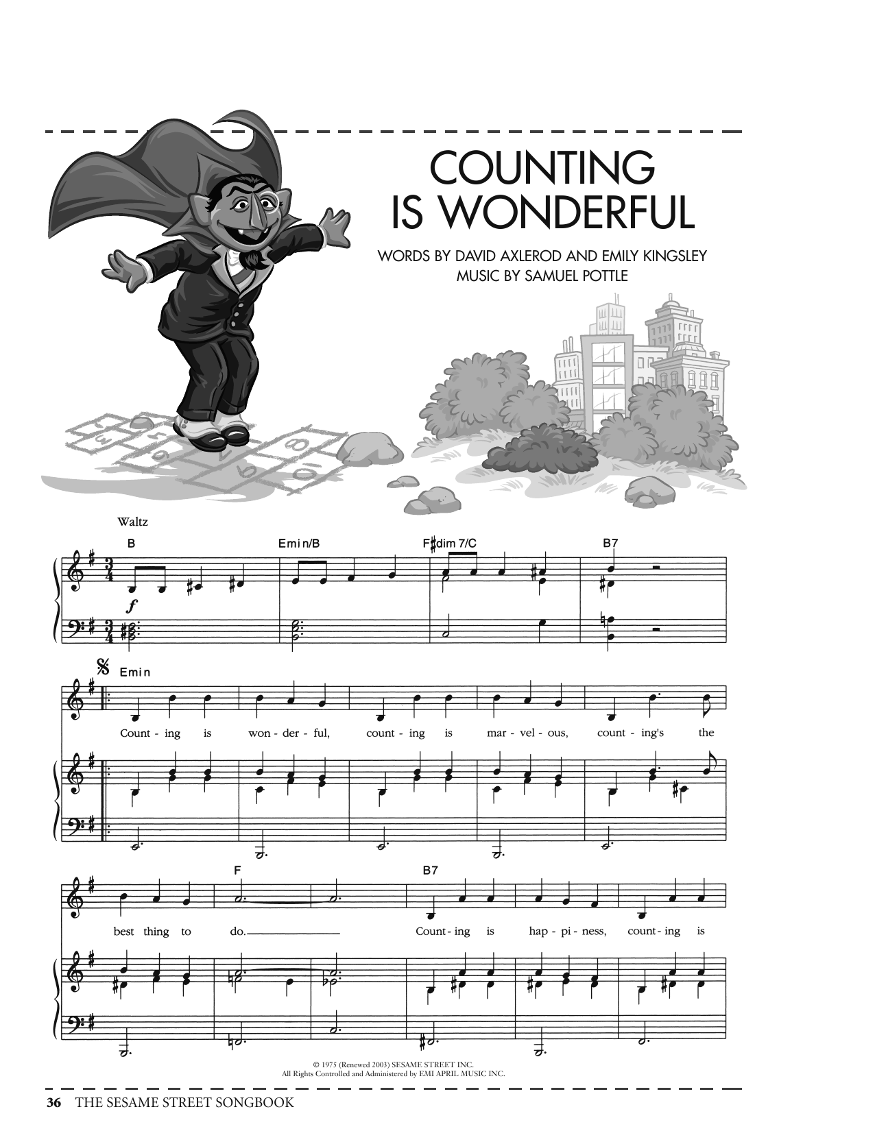 David Axlerod Counting Is Wonderful (from Sesame Street) Sheet Music Notes & Chords for Piano, Vocal & Guitar Chords (Right-Hand Melody) - Download or Print PDF