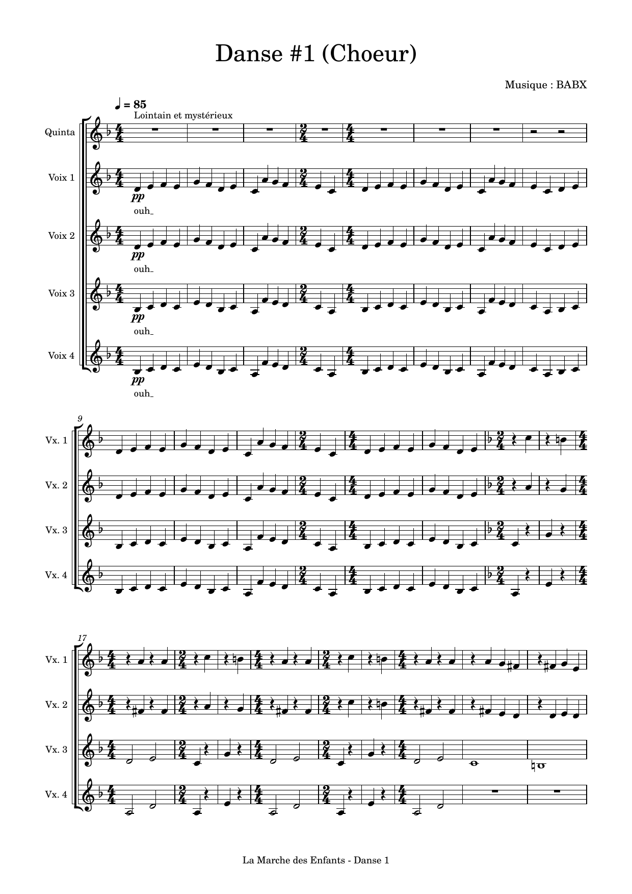 David Babin (Babx) Danse 1 Sheet Music Notes & Chords for Choir - Download or Print PDF