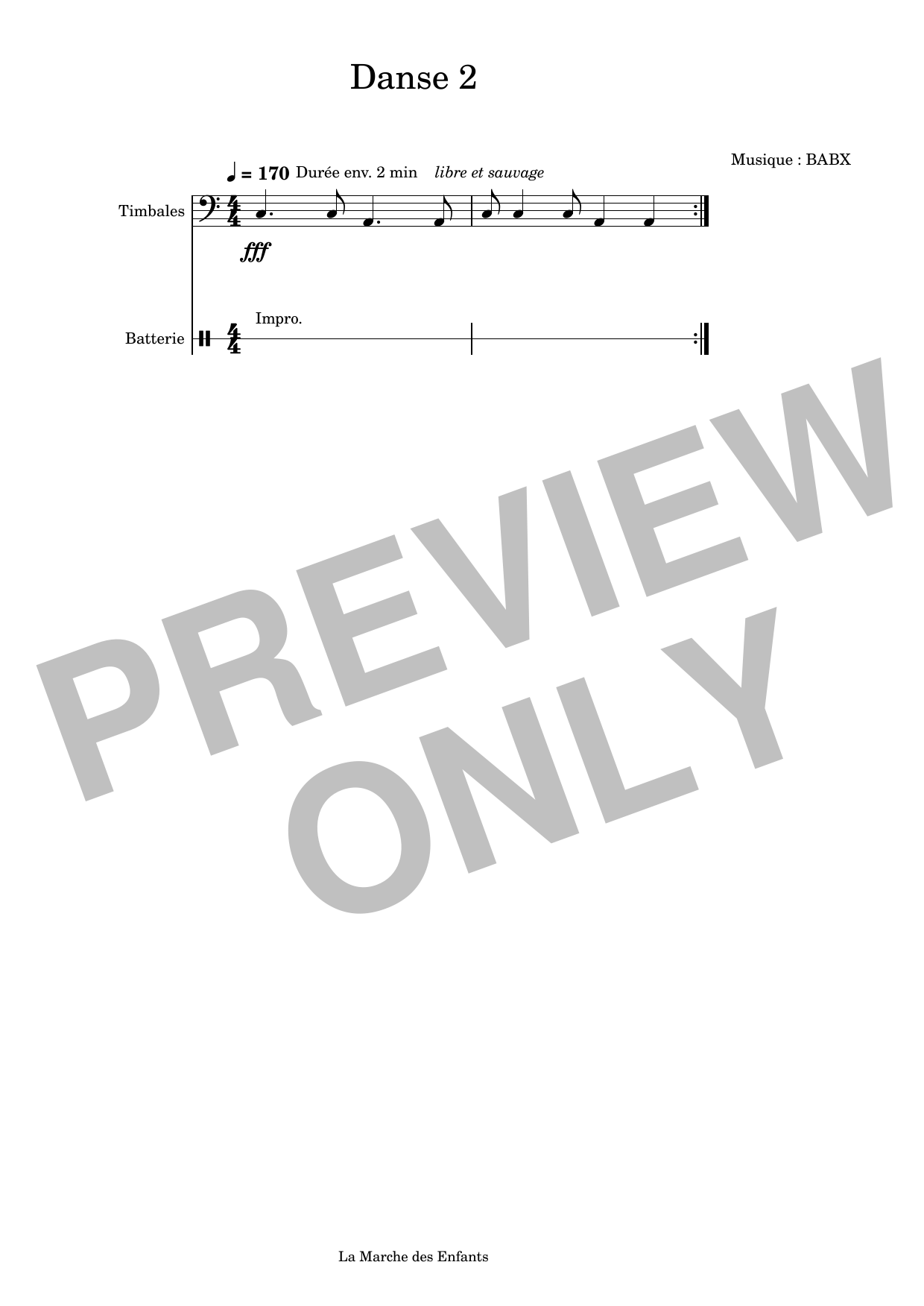 David Babin (Babx) Danse 2 Sheet Music Notes & Chords for Percussion Ensemble - Download or Print PDF