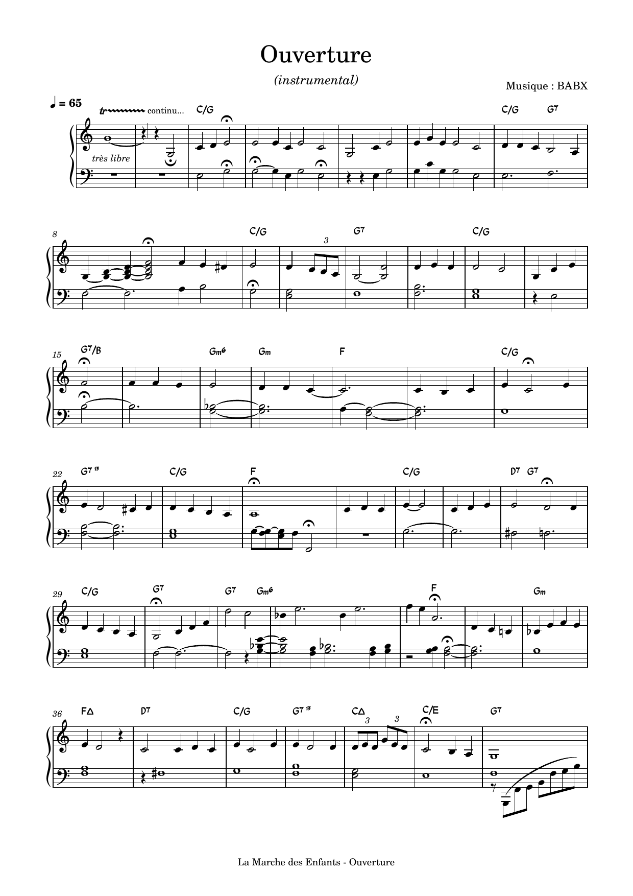 David Babin (Babx) Ouverture Sheet Music Notes & Chords for Piano Solo - Download or Print PDF