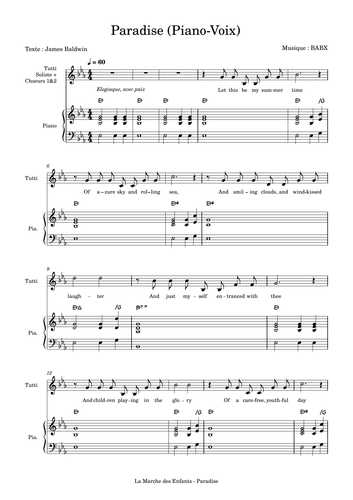 David Babin (Babx) Paradise Sheet Music Notes & Chords for Choir - Download or Print PDF