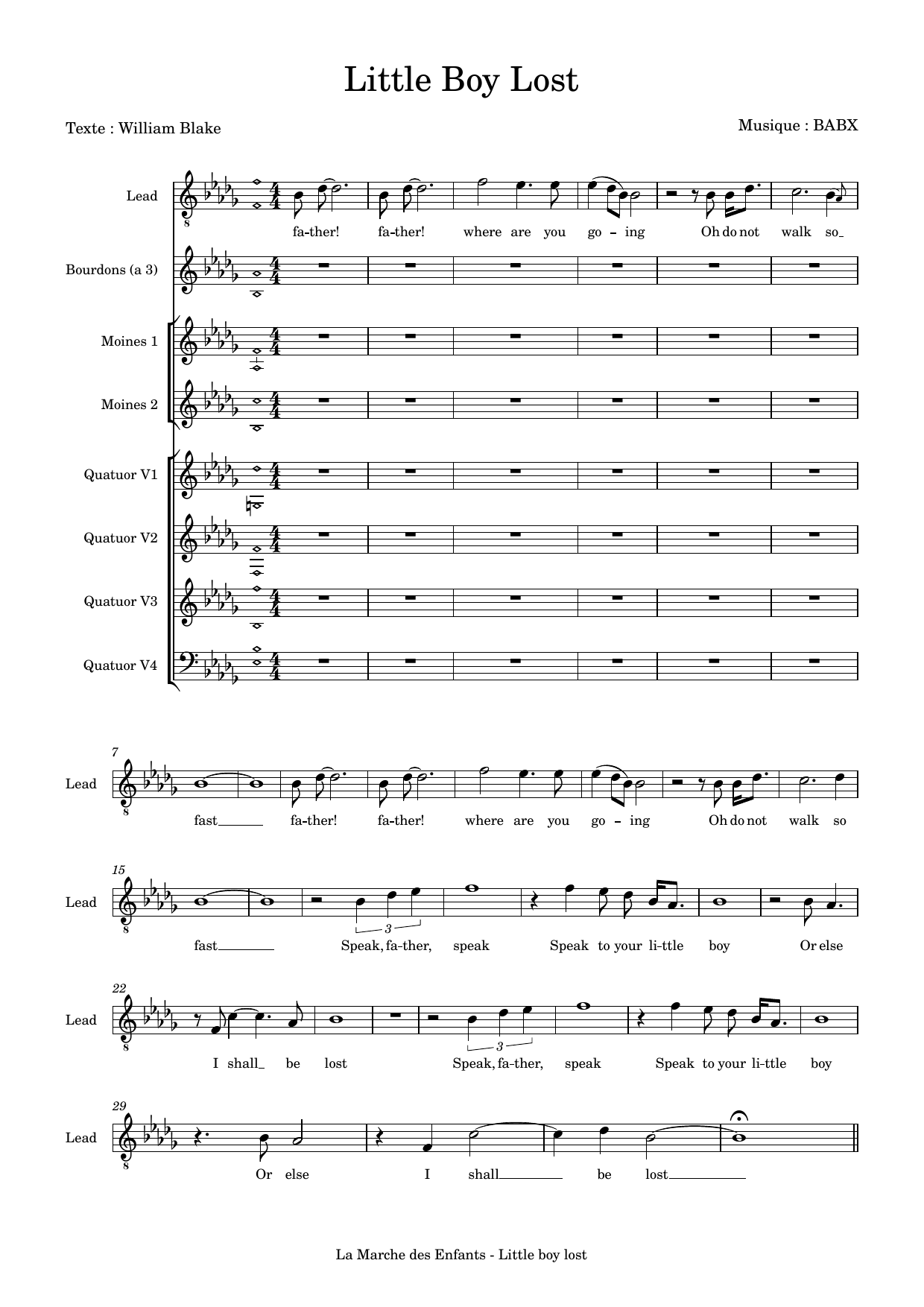 David Babin (Babx) The Little Boy Lost Sheet Music Notes & Chords for Choir - Download or Print PDF