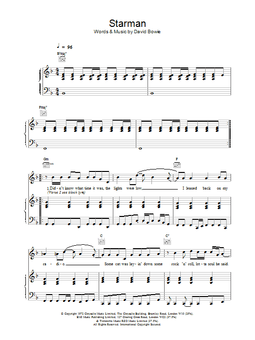 David Bowie Starman Sheet Music Notes & Chords for Ukulele Lyrics & Chords - Download or Print PDF
