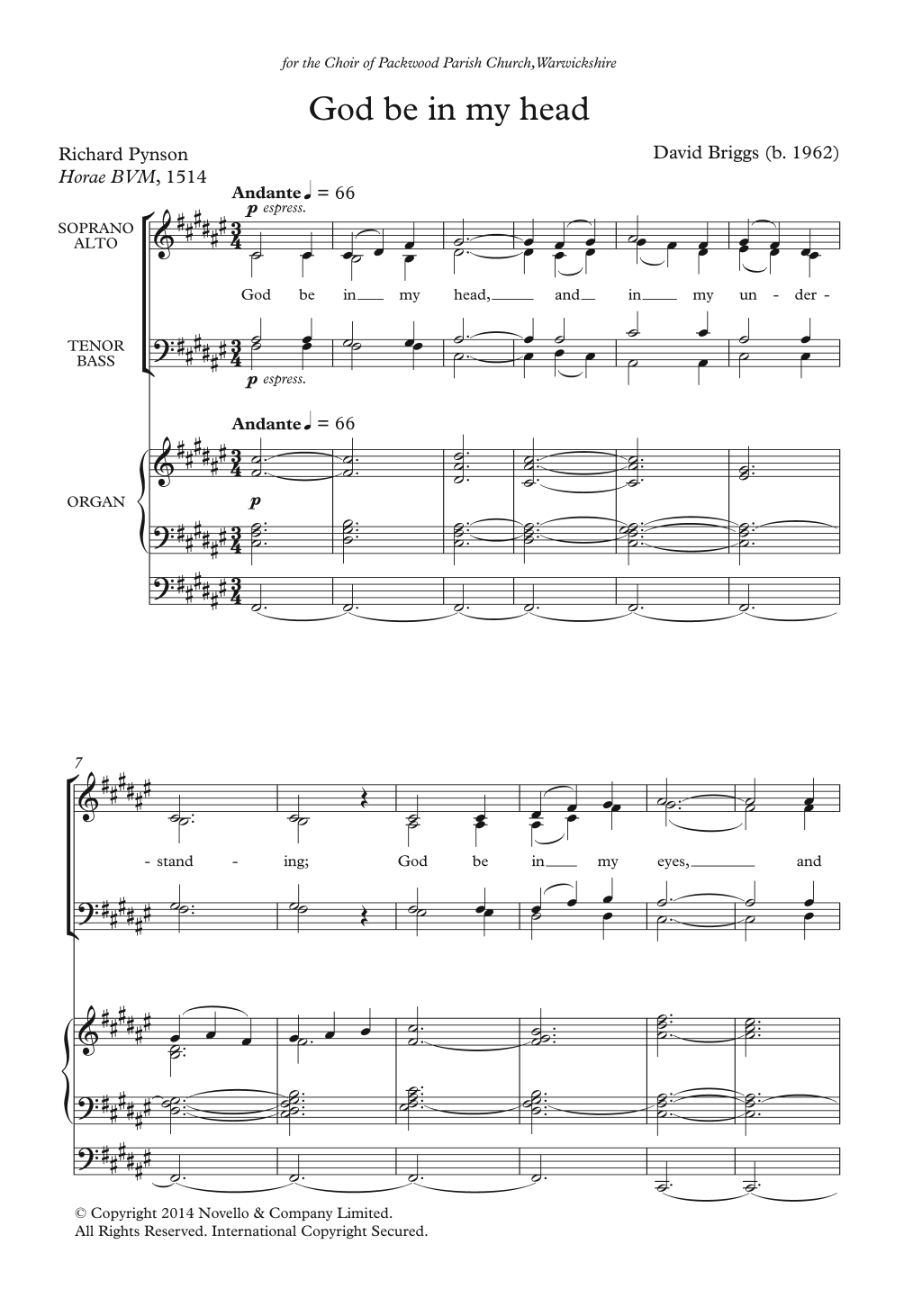 David Briggs God Be In My Head Sheet Music Notes & Chords for SATB - Download or Print PDF
