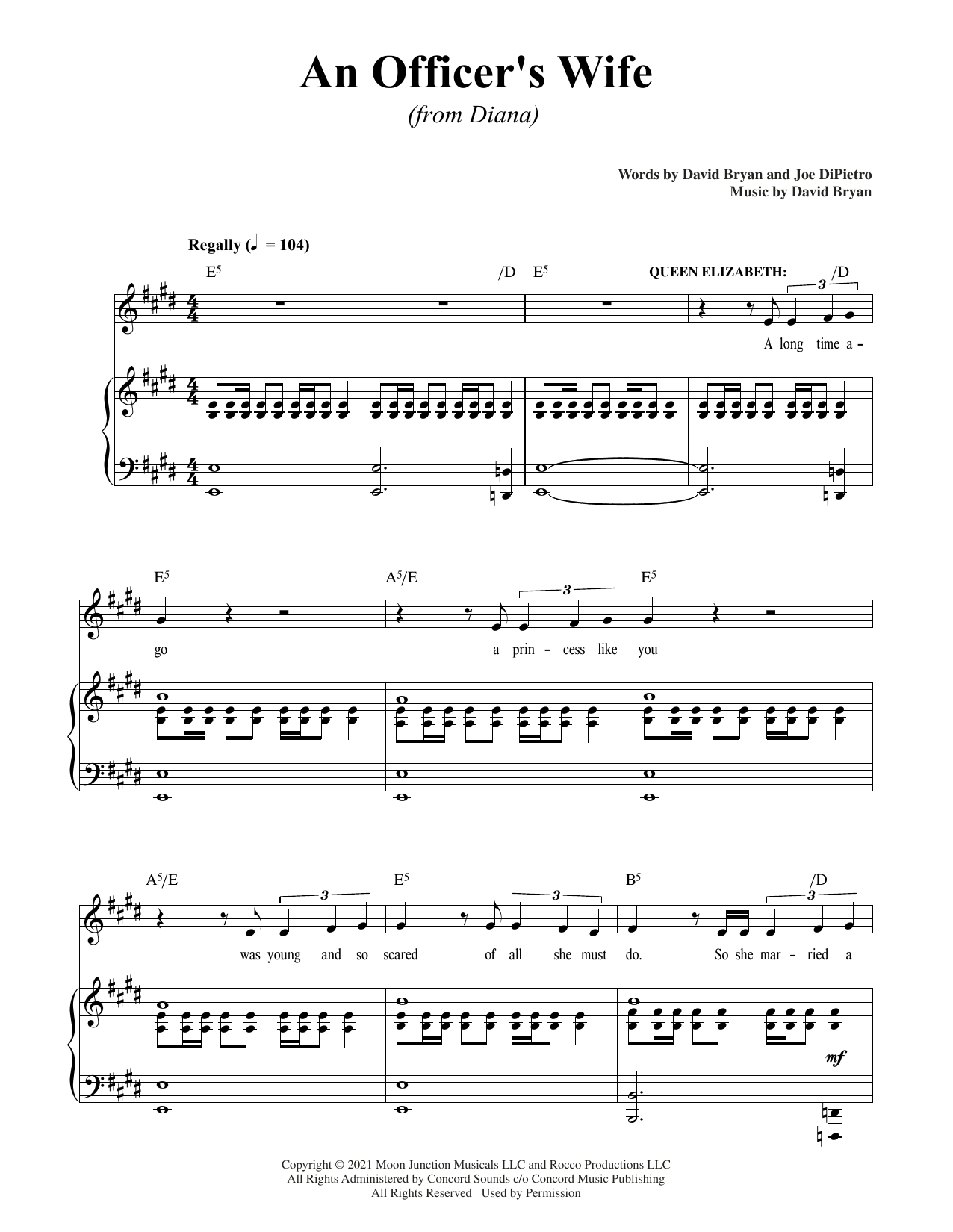 David Bryan & Joe DiPietro An Officer's Wife (from Diana) Sheet Music Notes & Chords for Piano & Vocal - Download or Print PDF