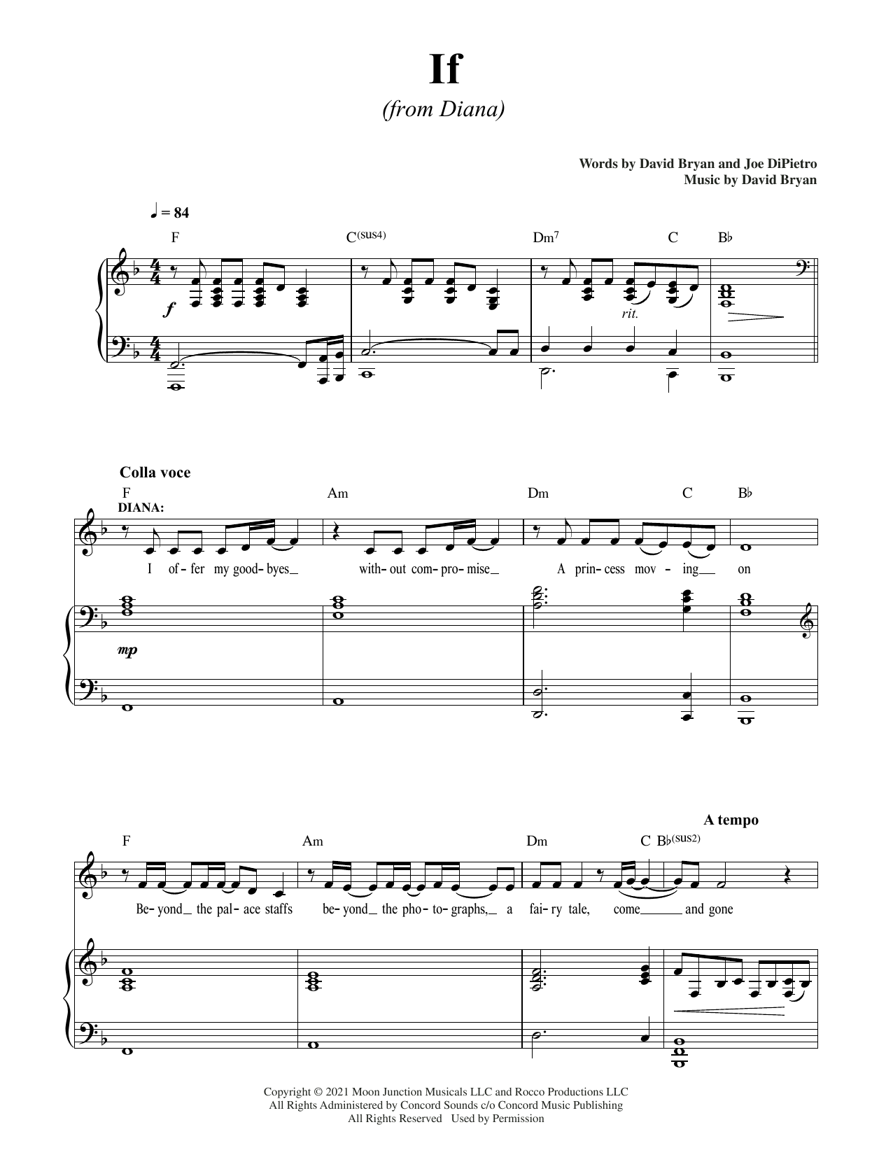 David Bryan & Joe DiPietro If (from Diana) Sheet Music Notes & Chords for Piano & Vocal - Download or Print PDF