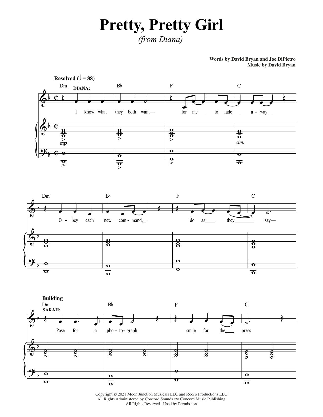 David Bryan & Joe DiPietro Pretty, Pretty Girl (from Diana) Sheet Music Notes & Chords for Piano & Vocal - Download or Print PDF