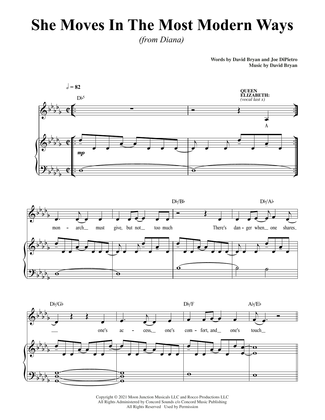 David Bryan & Joe DiPietro She Moves In The Most Modern Ways (from Diana) Sheet Music Notes & Chords for Piano & Vocal - Download or Print PDF