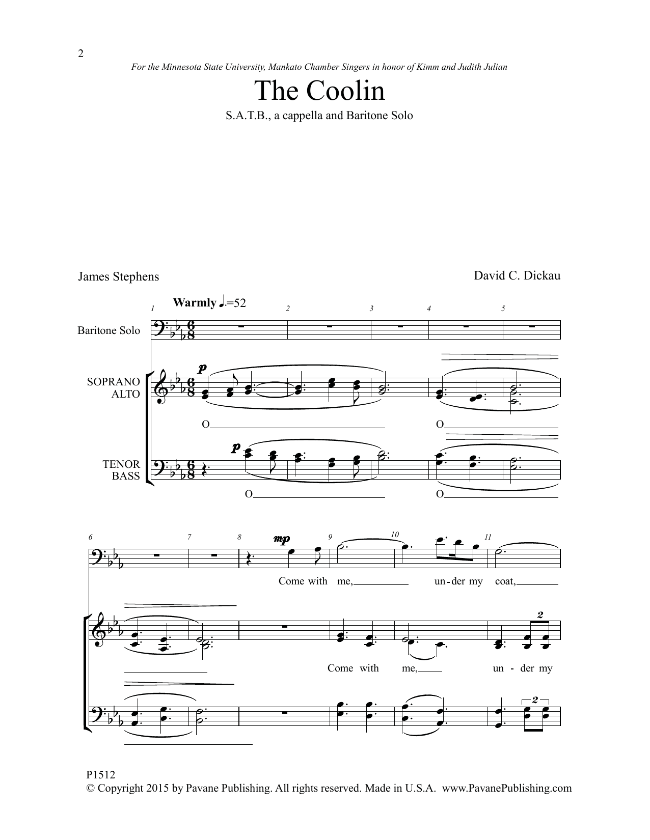 David C. Dickau The Coolin Sheet Music Notes & Chords for Choral - Download or Print PDF
