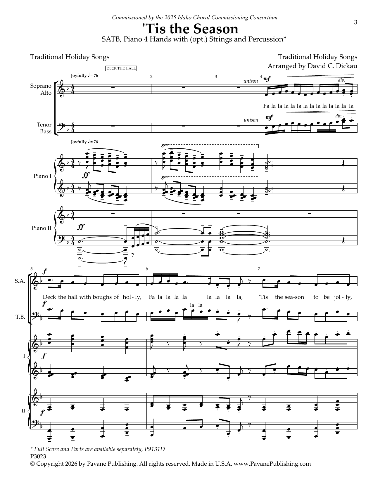 David C. Dickau 'Tis the Season Sheet Music Notes & Chords for SATB Choir - Download or Print PDF