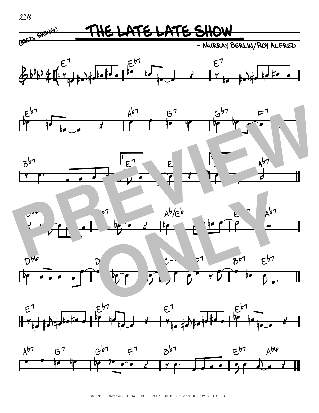 David Cavanaugh The Late Late Show Sheet Music Notes & Chords for Real Book – Melody & Chords - Download or Print PDF