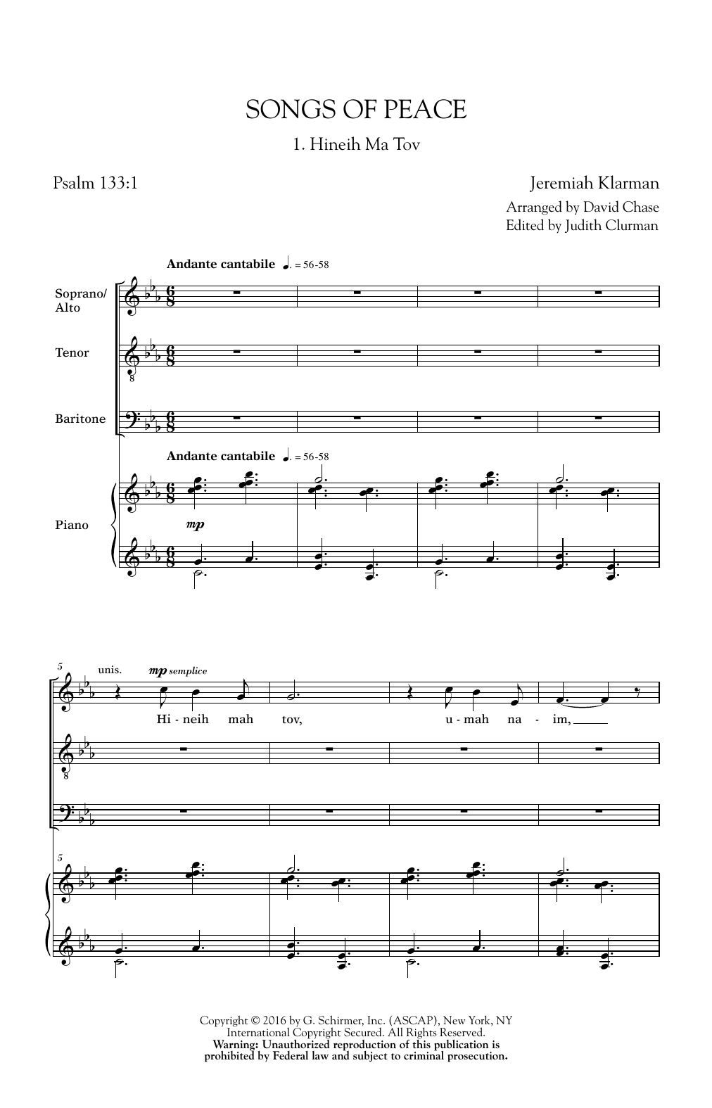 David Chase Songs Of Peace Sheet Music Notes & Chords for SATB - Download or Print PDF