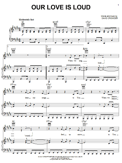David Crowder Our Love Is Loud Sheet Music Notes & Chords for Easy Piano - Download or Print PDF