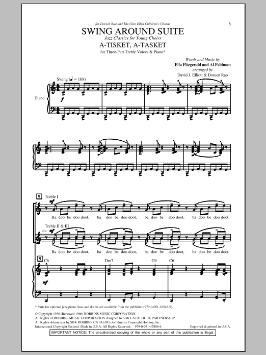 Ella Fitzgerald Swing Around Suite (arr. David Elliott) Sheet Music Notes & Chords for 3-Part Treble - Download or Print PDF
