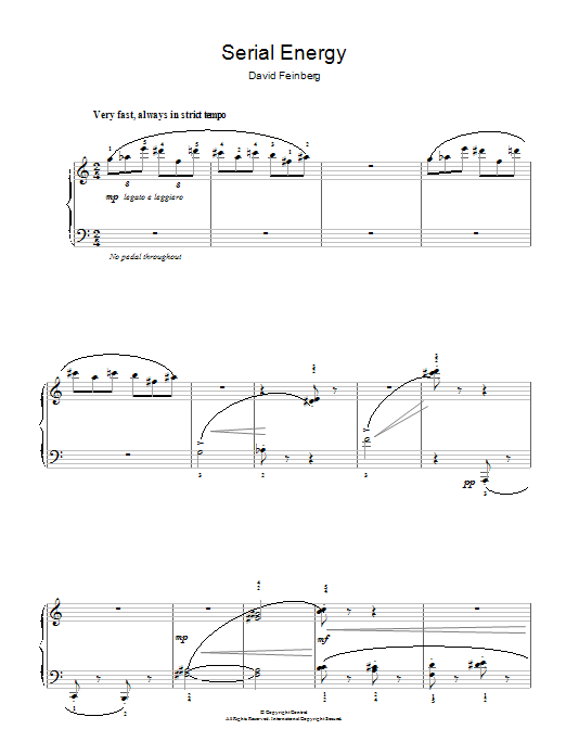 David Feinberg Serial Energy Sheet Music Notes & Chords for Piano - Download or Print PDF