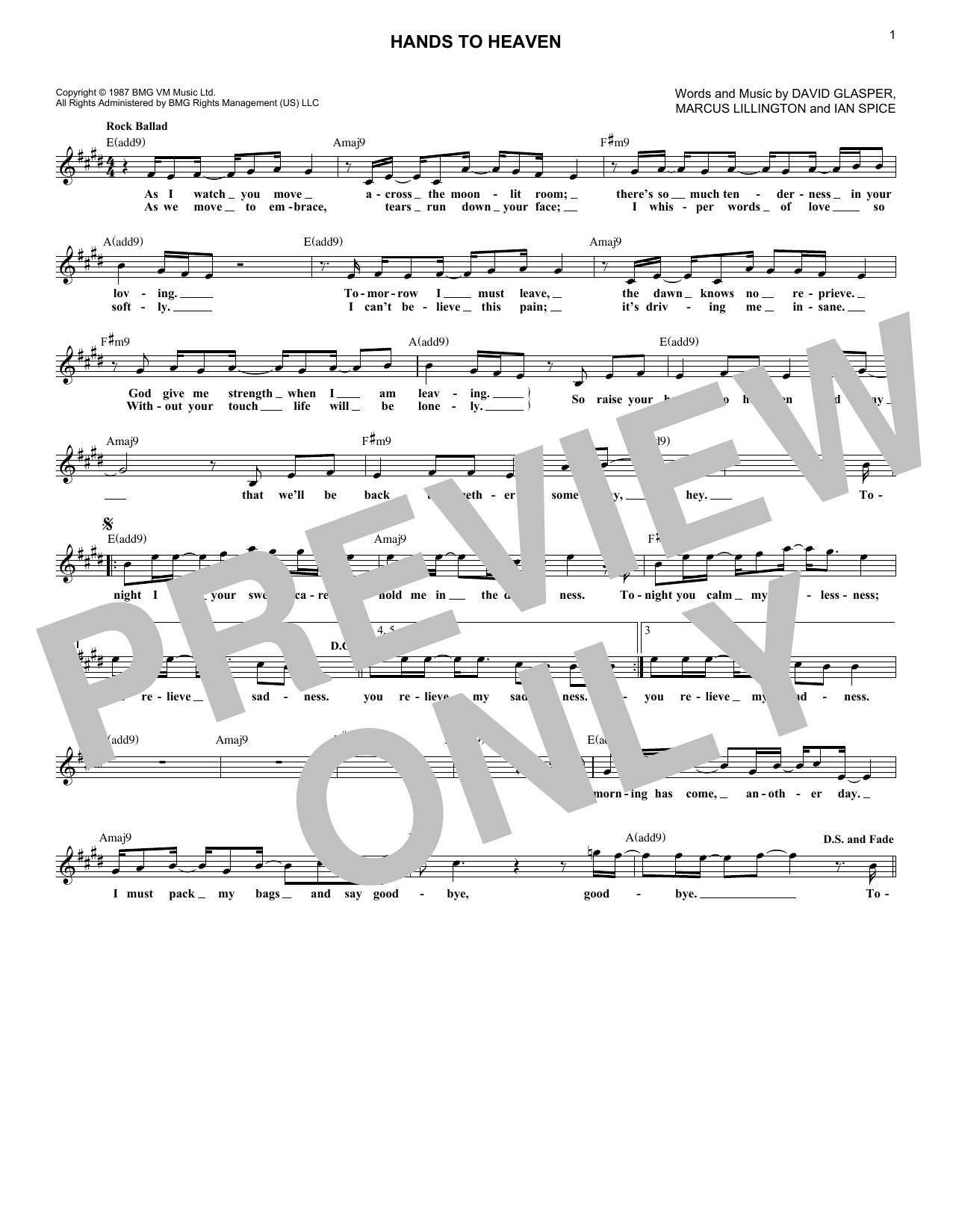 David Glasper Hands To Heaven Sheet Music Notes & Chords for Lead Sheet / Fake Book - Download or Print PDF