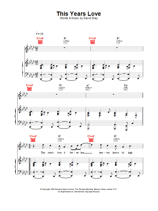 David Gray This Year's Love Sheet Music Notes & Chords for Flute - Download or Print PDF