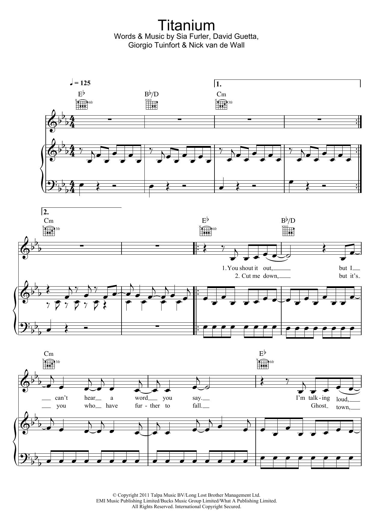 David Guetta Titanium (featuring Sia) Sheet Music Notes & Chords for Violin - Download or Print PDF