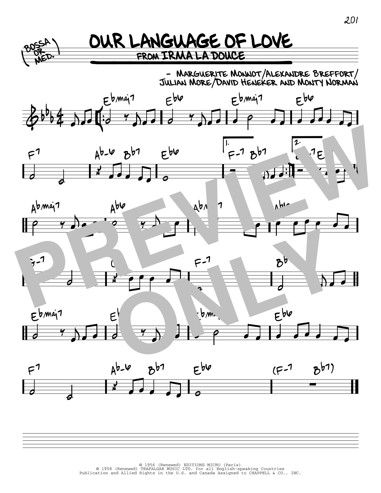 David Heneker Our Language Of Love Sheet Music Notes & Chords for Real Book – Melody & Chords - Download or Print PDF