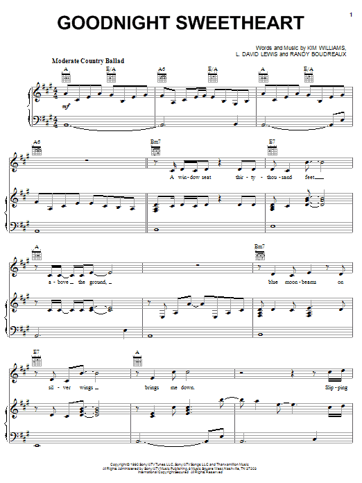 David Kersh Goodnight Sweetheart sheet music notes and chords. Download Printable PDF.