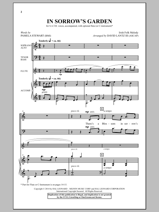 David Lantz III In Sorrow's Garden Sheet Music Notes & Chords for SATB - Download or Print PDF
