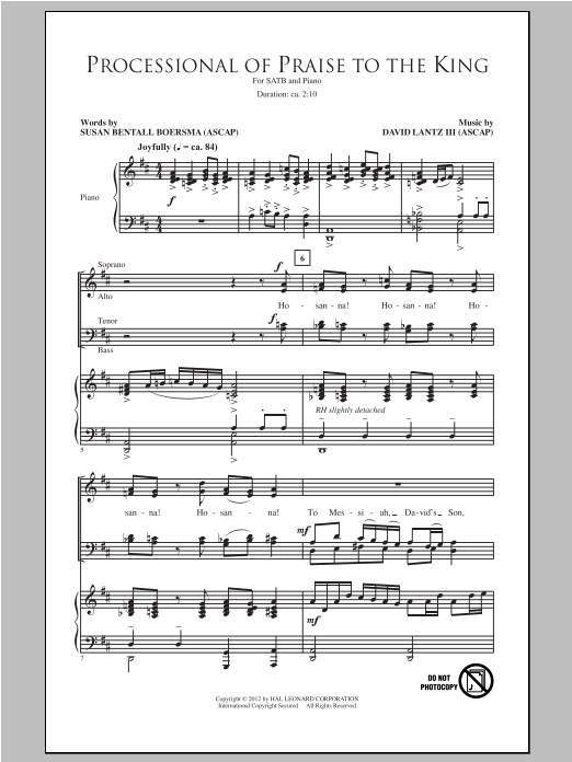 David Lantz III Processional Of Praise To The King Sheet Music Notes & Chords for SATB - Download or Print PDF