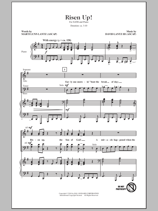 David Lantz III Risen Up! Sheet Music Notes & Chords for SATB - Download or Print PDF