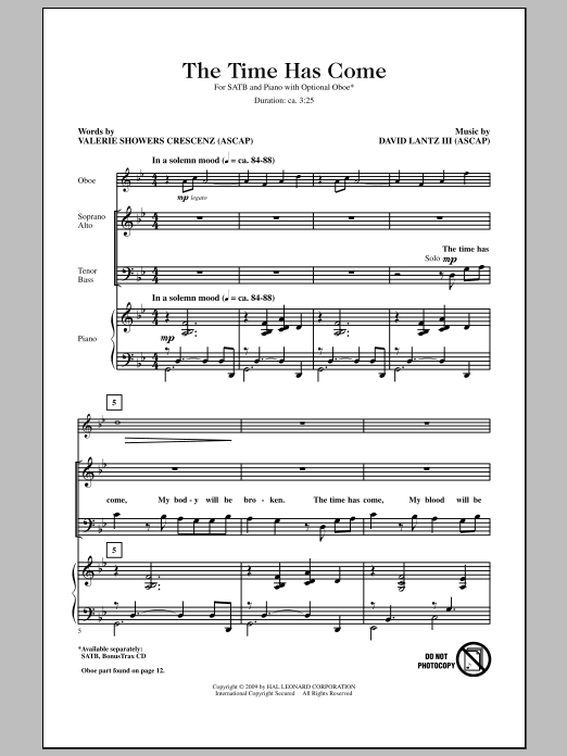 David Lantz III The Time Has Come Sheet Music Notes & Chords for SATB - Download or Print PDF