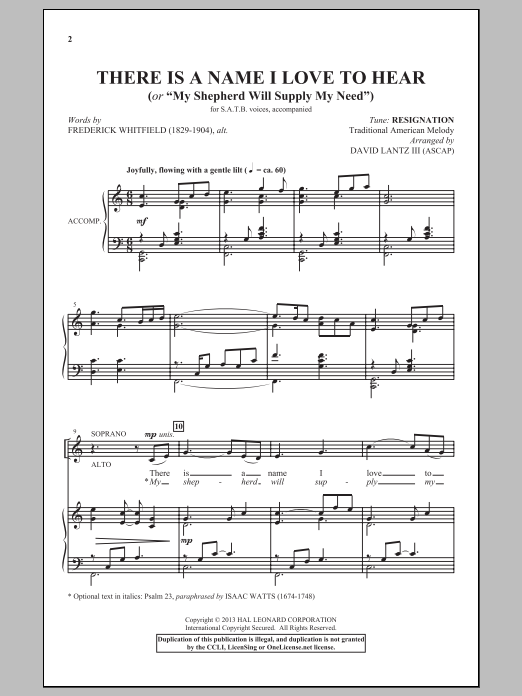 David Lantz III There Is A Name I Love To Hear Sheet Music Notes & Chords for SATB - Download or Print PDF
