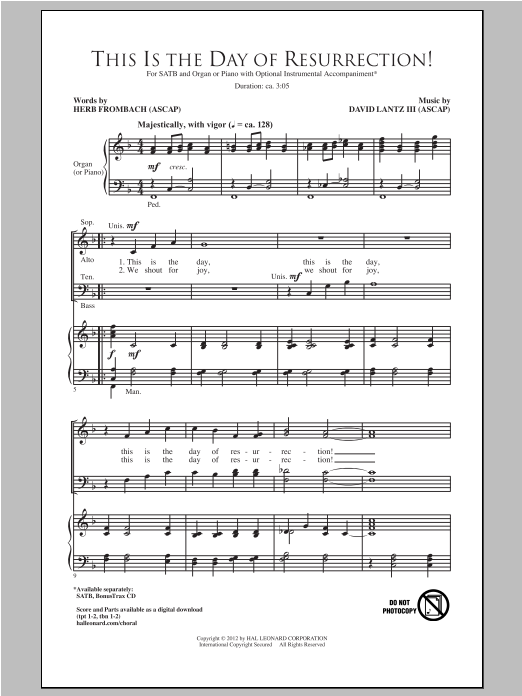 David Lantz III This Is The Day Of Resurrection! Sheet Music Notes & Chords for SATB - Download or Print PDF