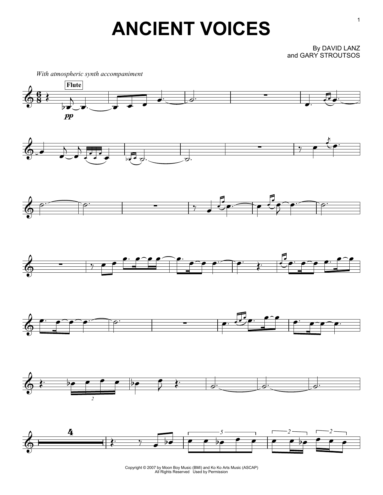 David Lanz & Gary Stroutsos Ancient Voices Sheet Music Notes & Chords for Piano Solo - Download or Print PDF