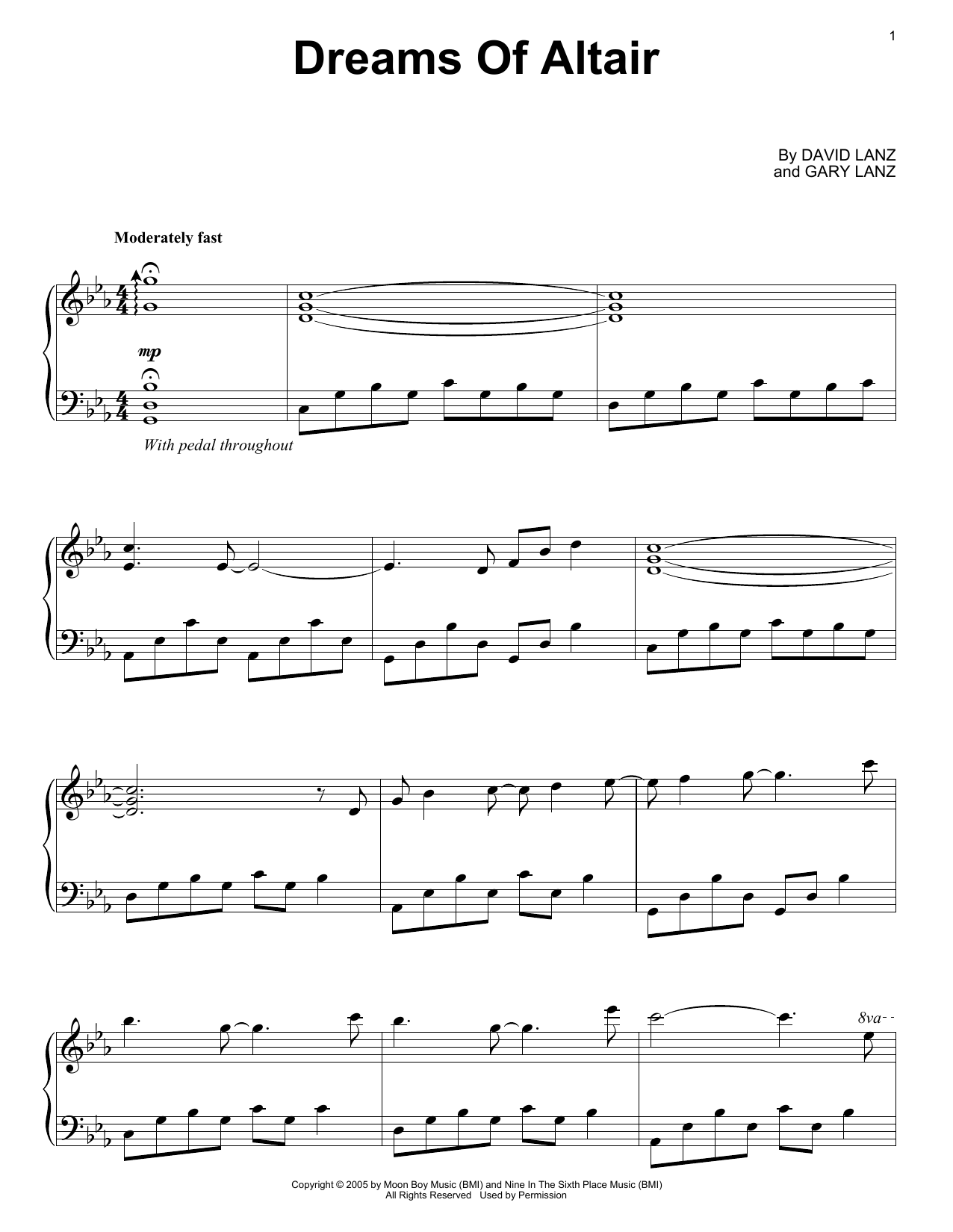 David Lanz & Gary Stroutsos Dreams Of Altair Sheet Music Notes & Chords for Piano Solo - Download or Print PDF