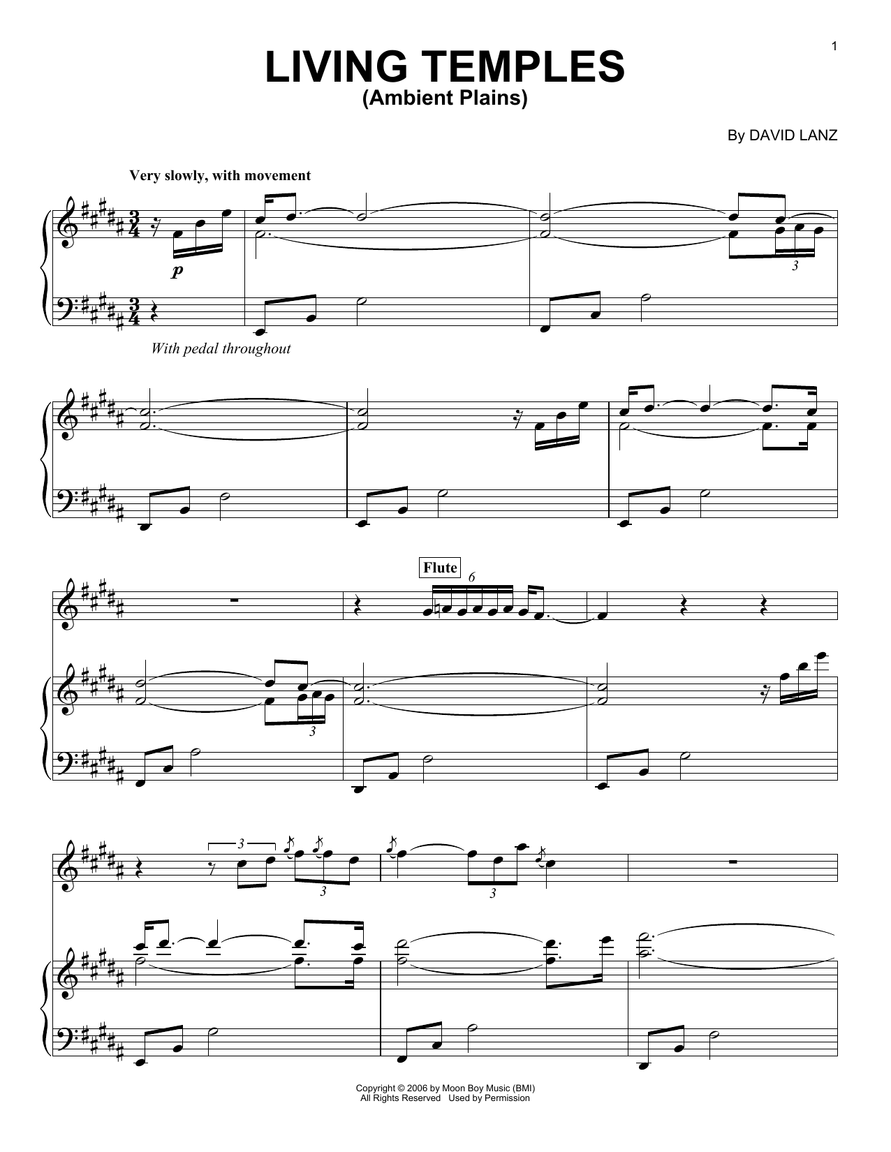 David Lanz & Gary Stroutsos Living Temples (Ambient Plains) Sheet Music Notes & Chords for Piano Solo - Download or Print PDF