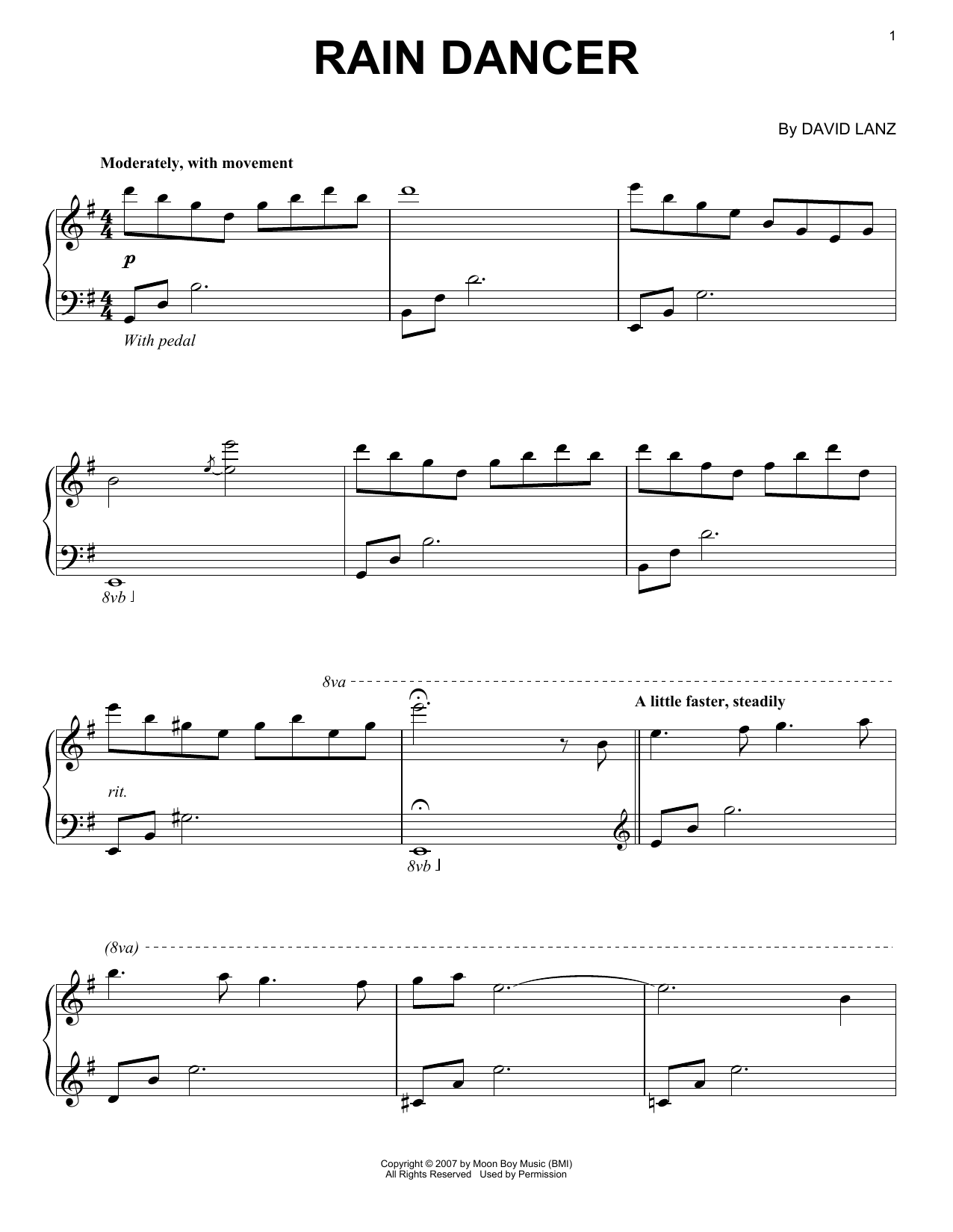 David Lanz & Gary Stroutsos Rain Dancer Sheet Music Notes & Chords for Piano Solo - Download or Print PDF