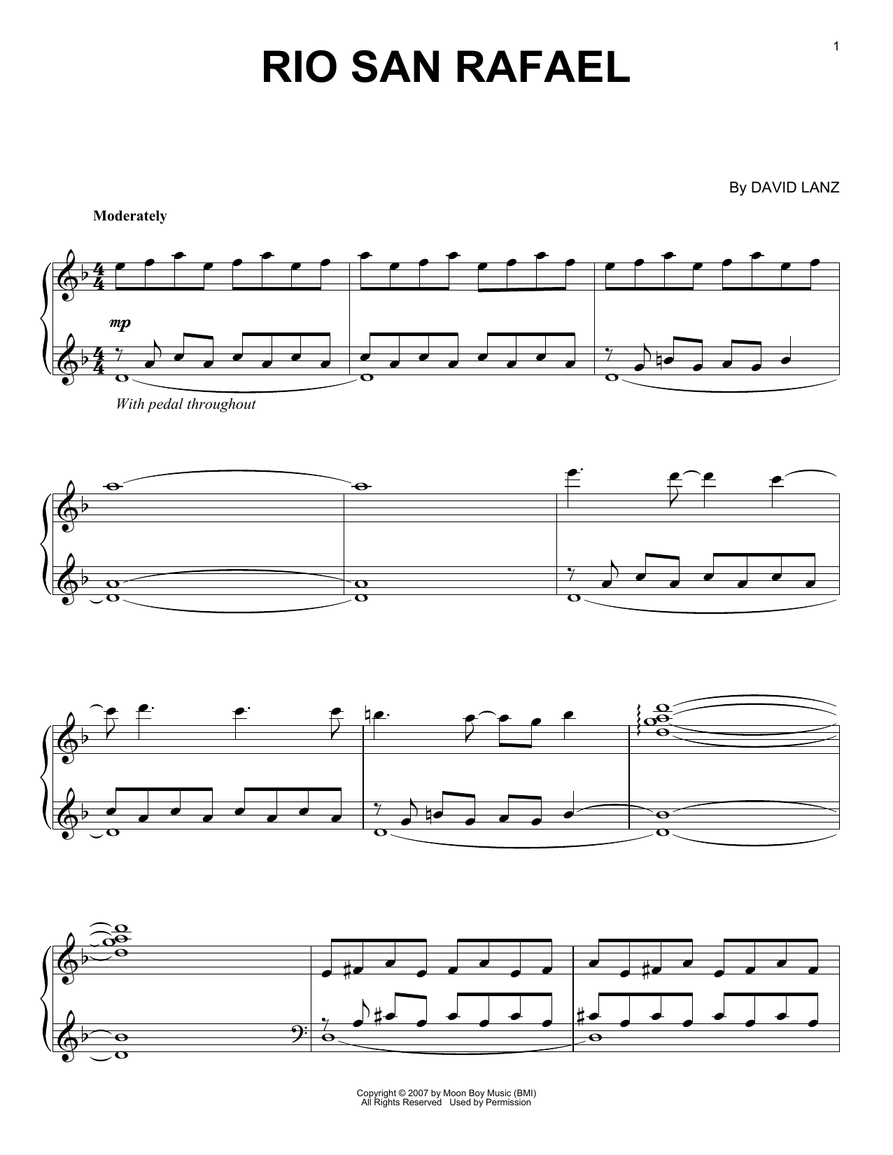 David Lanz & Gary Stroutsos Rio San Rafael Sheet Music Notes & Chords for Piano Solo - Download or Print PDF