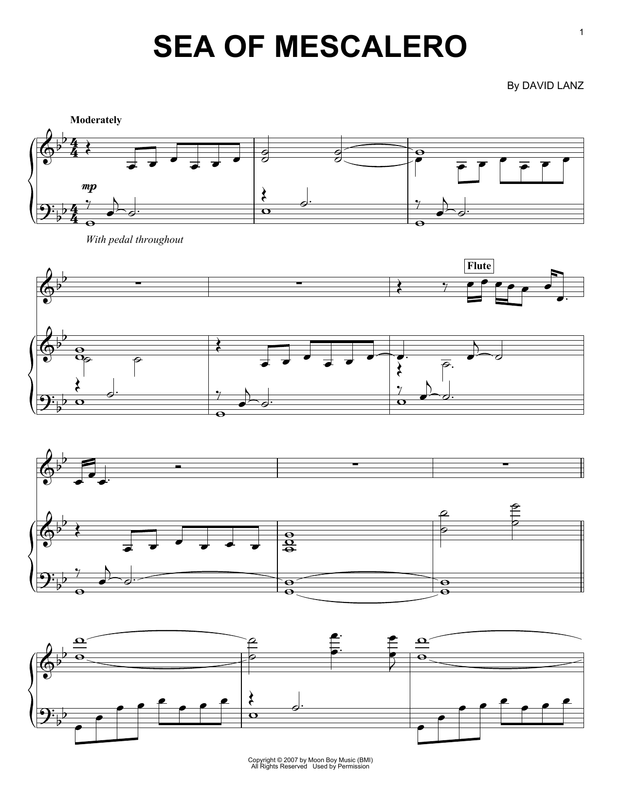 David Lanz & Gary Stroutsos Sea Of Mescalero Sheet Music Notes & Chords for Piano Solo - Download or Print PDF