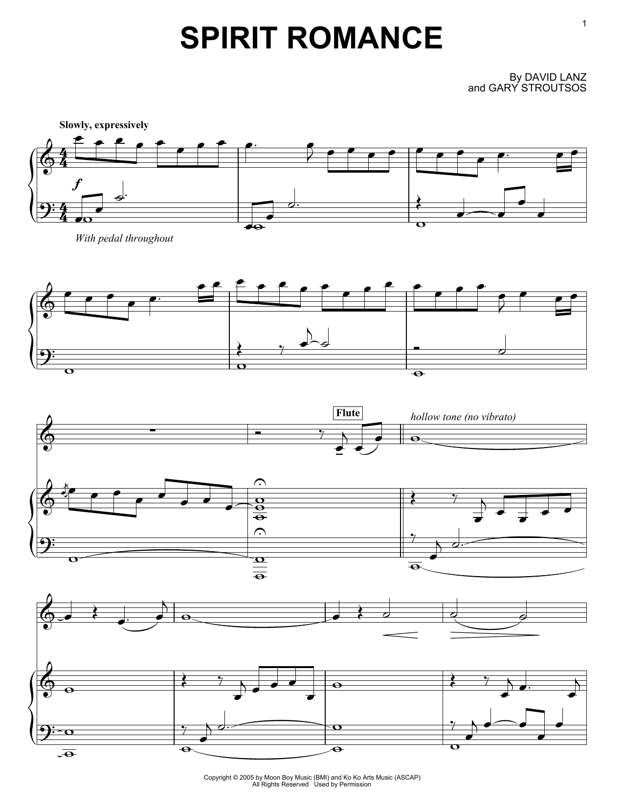 David Lanz & Gary Stroutsos Spirit Romance Sheet Music Notes & Chords for Piano Solo - Download or Print PDF