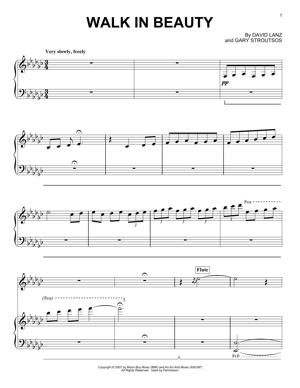 David Lanz & Gary Stroutsos Walk In Beauty Sheet Music Notes & Chords for Piano Solo - Download or Print PDF