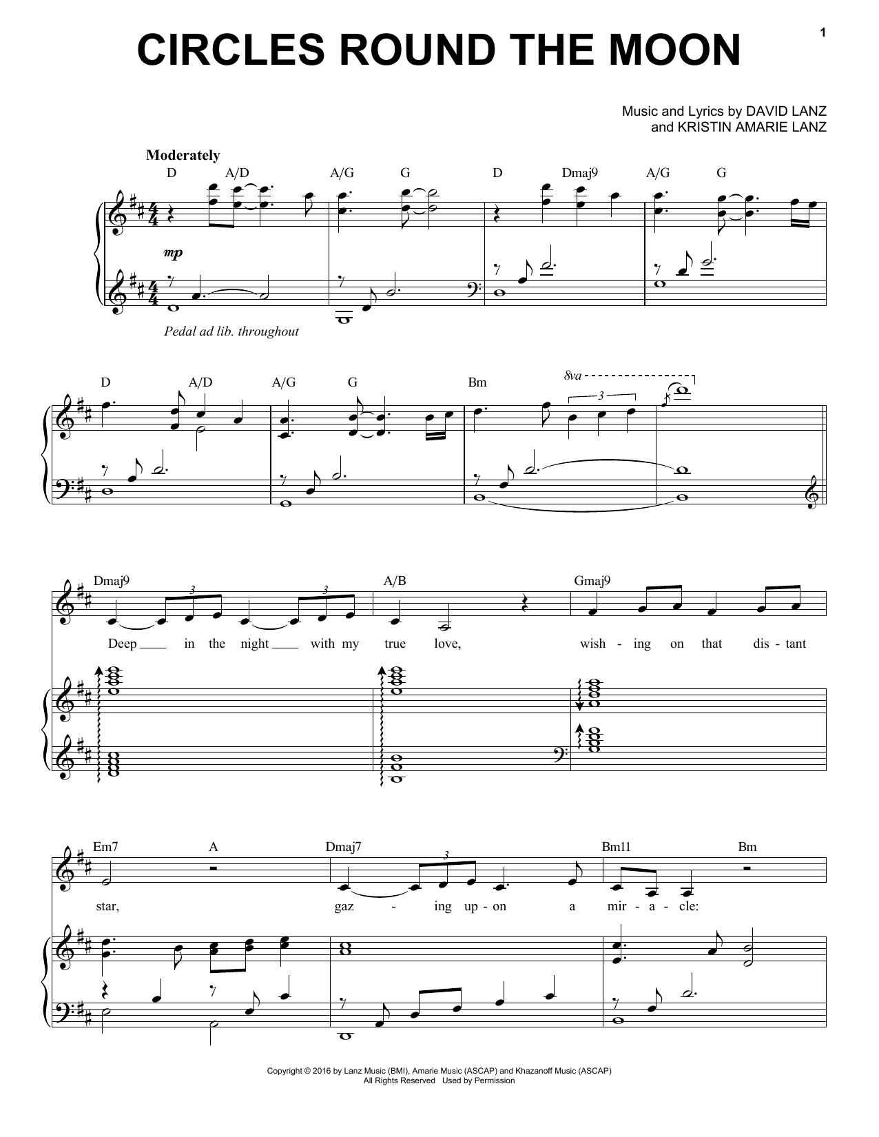 David Lanz & Kristin Amarie Circles Round the Moon Sheet Music Notes & Chords for Piano Solo - Download or Print PDF