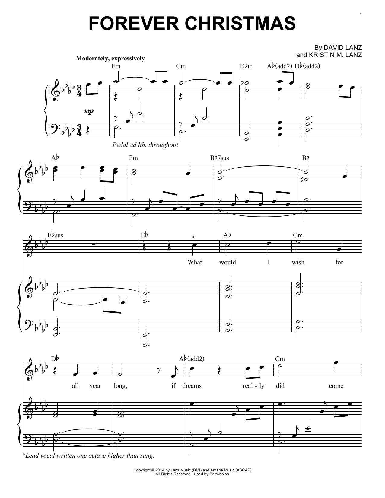 David Lanz & Kristin Amarie Forever Christmas Sheet Music Notes & Chords for Piano Solo - Download or Print PDF