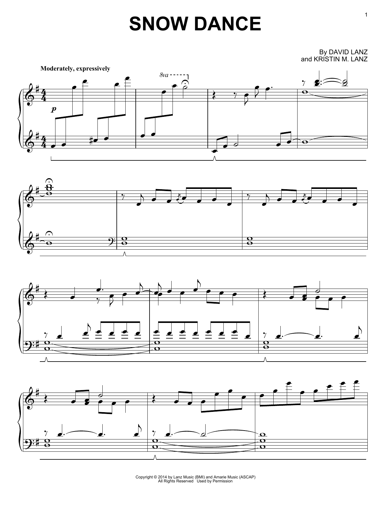 David Lanz & Kristin Amarie Snow Dance Sheet Music Notes & Chords for Piano Solo - Download or Print PDF