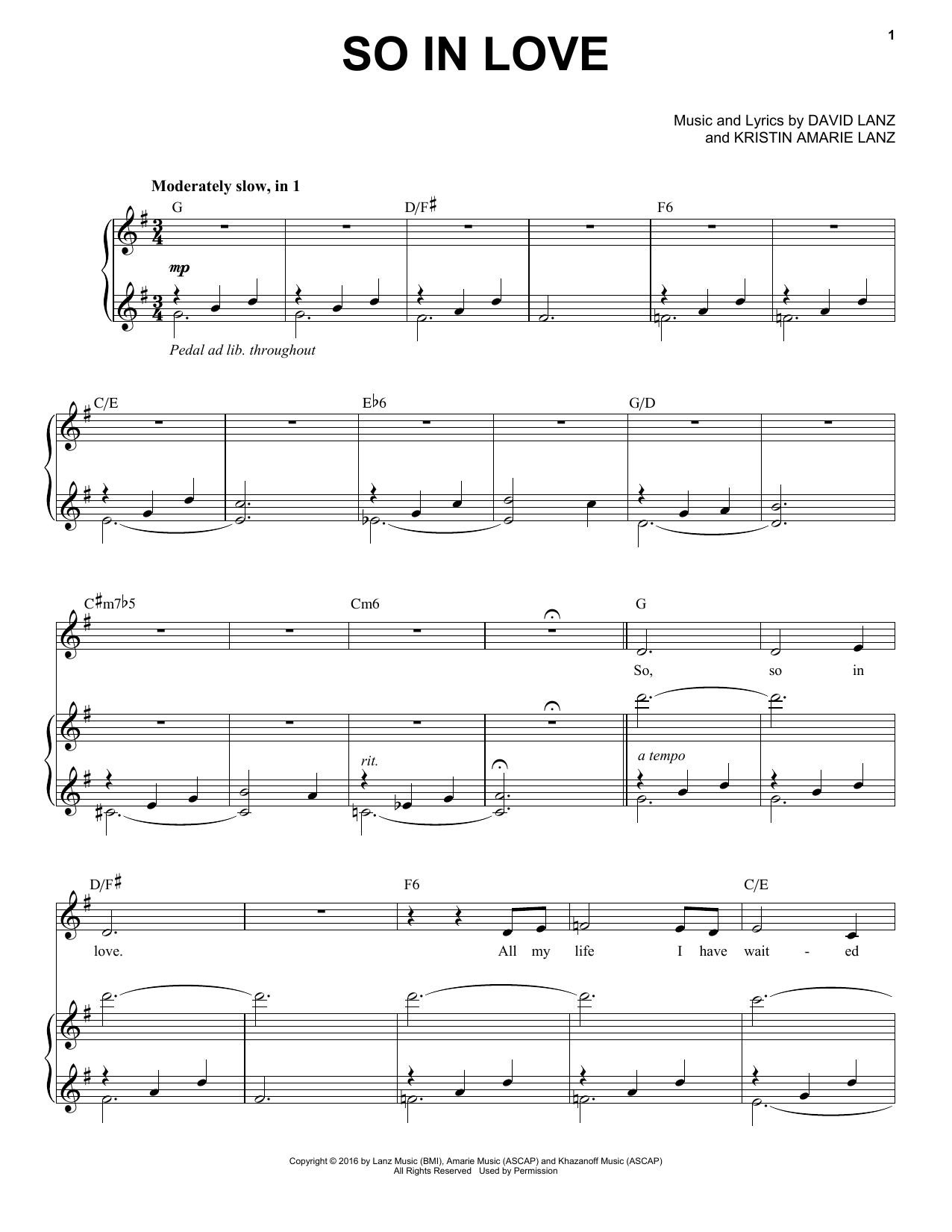 David Lanz & Kristin Amarie So in Love Sheet Music Notes & Chords for Piano Solo - Download or Print PDF