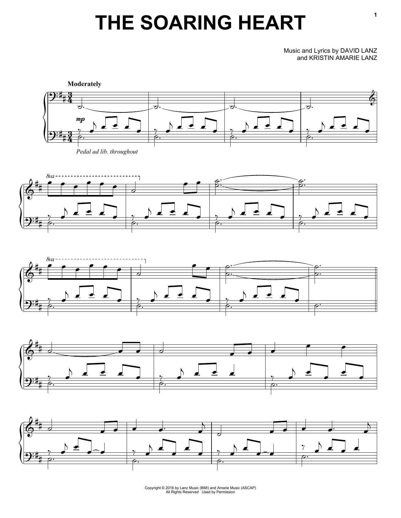 David Lanz & Kristin Amarie The Soaring Heart Sheet Music Notes & Chords for Piano Solo - Download or Print PDF