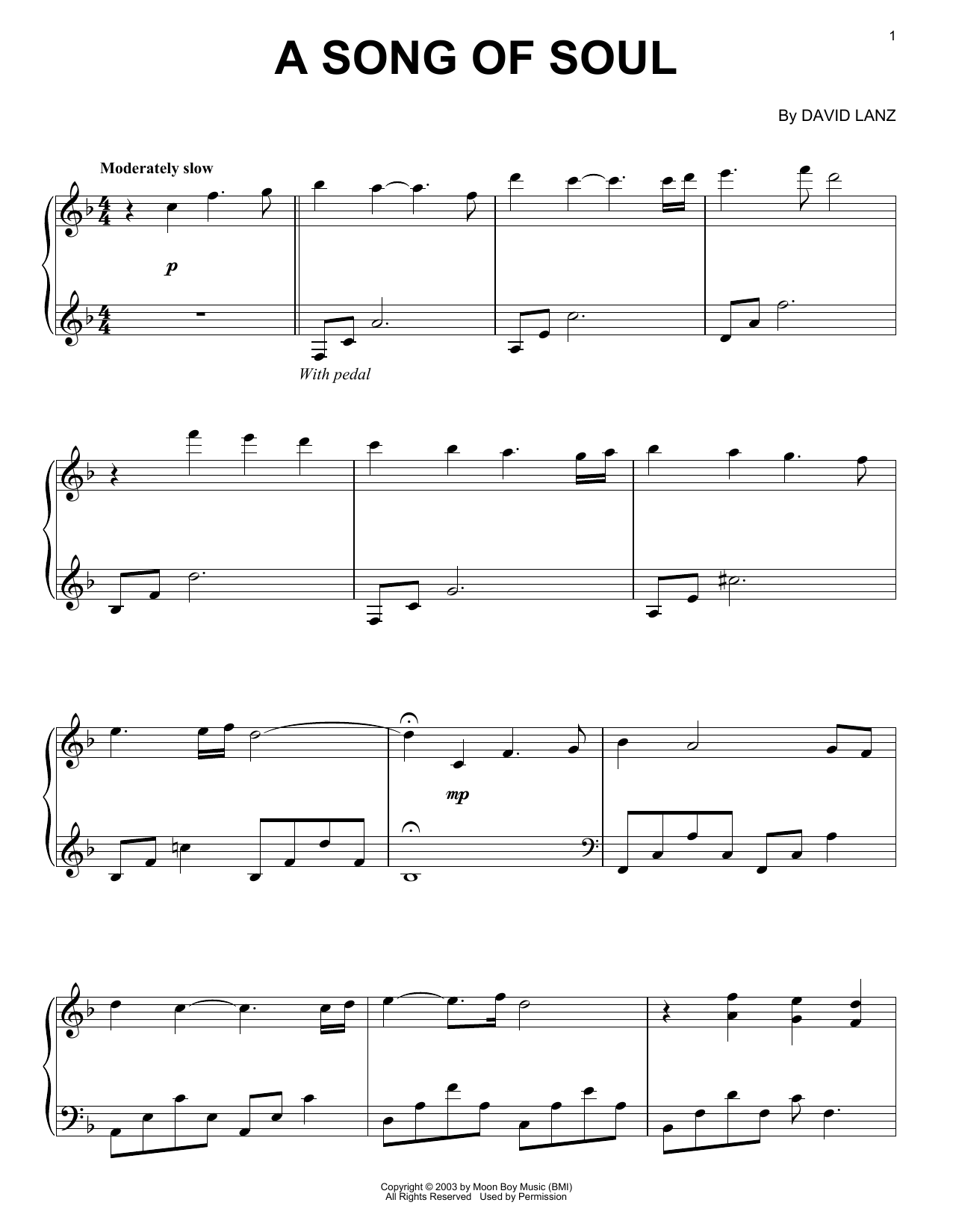 David Lanz A Song Of Soul Sheet Music Notes & Chords for Piano Solo - Download or Print PDF