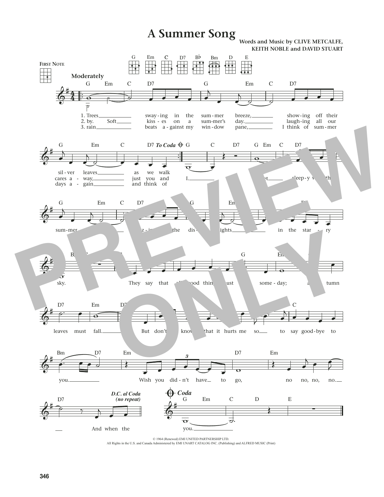 David Lanz A Summer Song (from The Daily Ukulele) (arr. Jim Beloff) Sheet Music Notes & Chords for Ukulele - Download or Print PDF