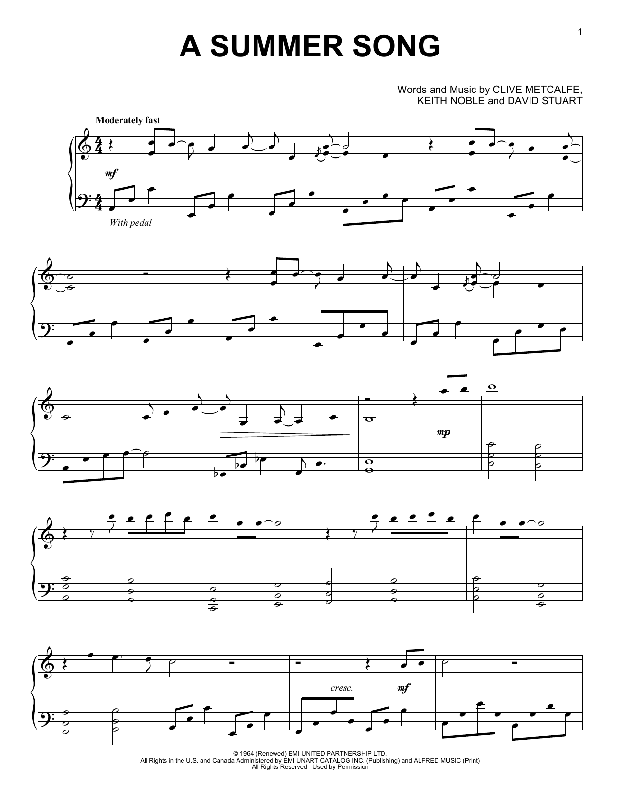 David Lanz A Summer Song Sheet Music Notes & Chords for Piano - Download or Print PDF