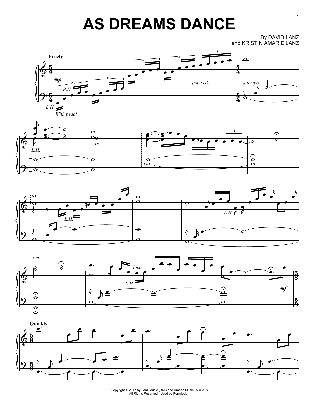 David Lanz As Dreams Dance Sheet Music Notes & Chords for Piano Solo - Download or Print PDF