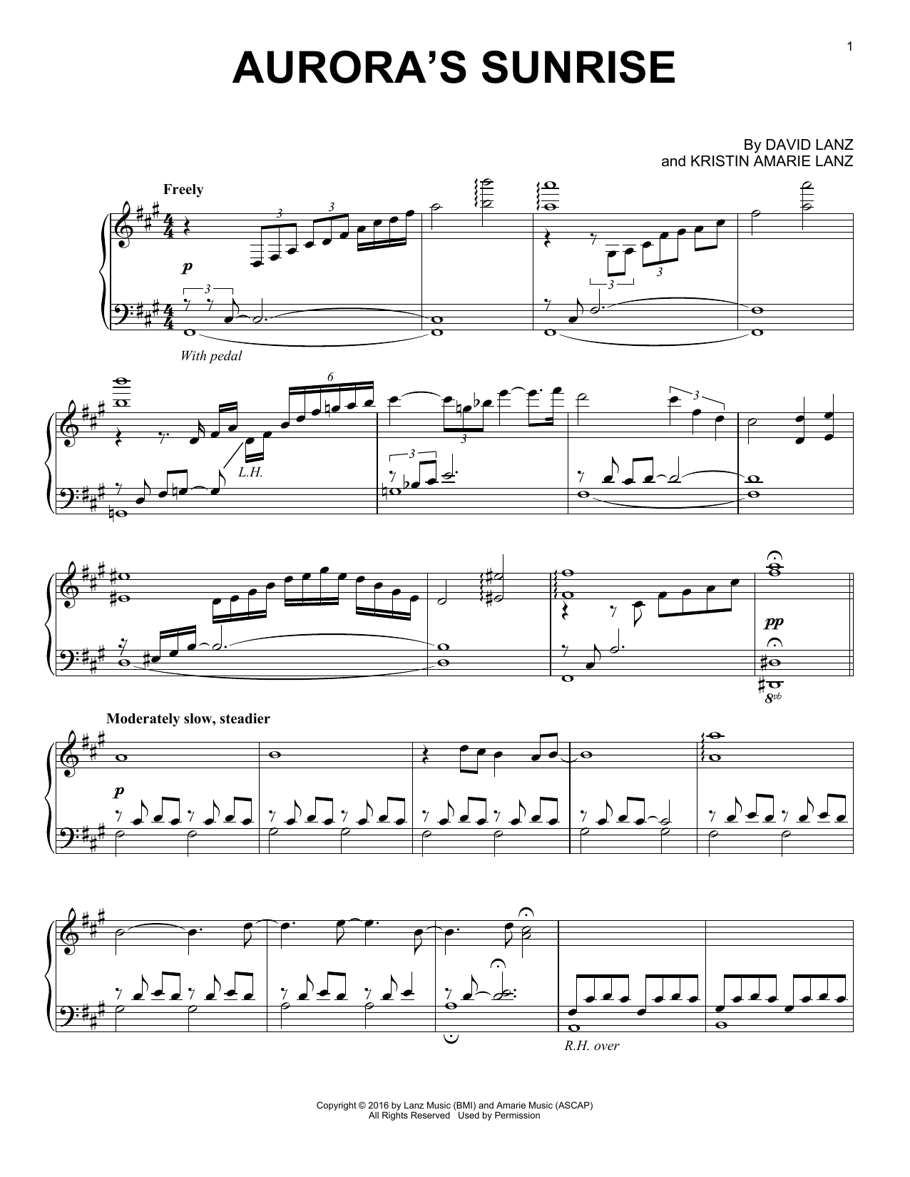 David Lanz Aurora's Sunrise Sheet Music Notes & Chords for Piano Solo - Download or Print PDF
