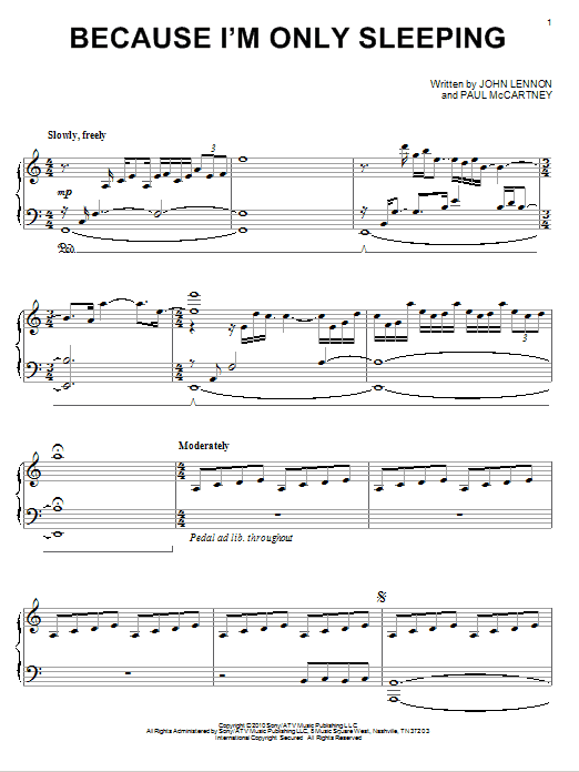 David Lanz Because I'm Only Sleeping Sheet Music Notes & Chords for Piano - Download or Print PDF