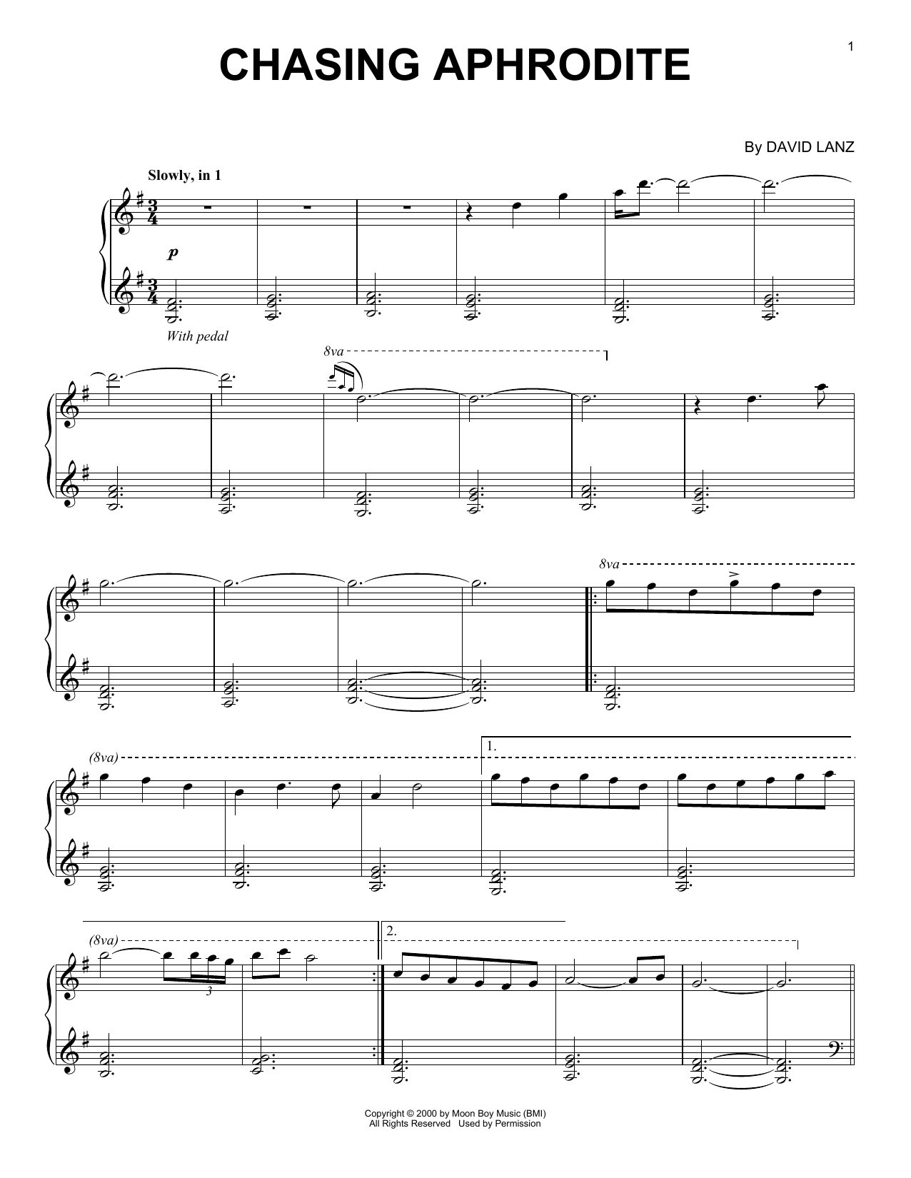David Lanz Chasing Aphrodite Sheet Music Notes & Chords for Piano Solo - Download or Print PDF